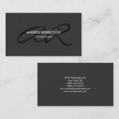Moderne Monogram Schlicht Gray Trendy Business Car Visitenkarte (Vorne/Hinten)