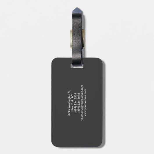 Moderne Monogram Schlicht Gray Trendy Gepäckanhänger (Rückseite vertikal)