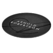 Moderne Monogram Schlicht Gray Trendy Schneidebrett (Ecke)