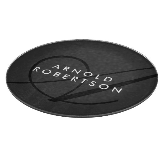 Moderne Monogram Schlicht Gray Trendy Schneidebrett (Ecke)