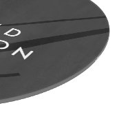 Moderne Monogram Schlicht Gray Trendy Schneidebrett (Ecke)