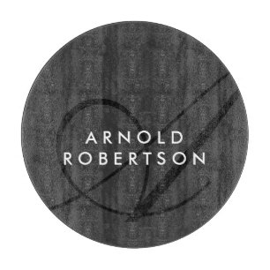 Moderne Monogram Schlicht Gray Trendy Schneidebrett