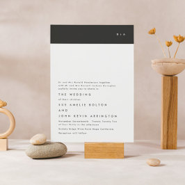 Moderne Monogram Schwarz-weiß Budget Wedite Einlad