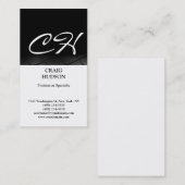 Moderne Monogram Schwarz-weiß Graue Visitenkarte (Vorne/Hinten)