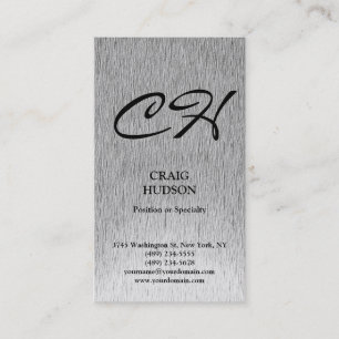 Moderne Monogram Schwarz-weiß Graue Visitenkarte