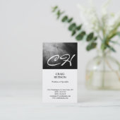 Moderne Monogram Schwarz-weiß Graue Visitenkarte (Stehend Vorderseite)