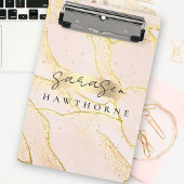 Moderne Monogram Script Blush Pink Gold Foil Mini Klemmbrett