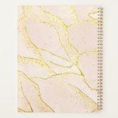 Moderne Monogram Script Blush Pink Gold Foil Planer (Rückseite)