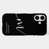 Moderne Monogram Script Calligraphy Black Case-Mate iPhone Hülle (Rückseite (Horizontal))