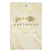 Moderne Monogram Script Elegant Ivory Gold Foil Mini Klemmbrett (Rückseite)
