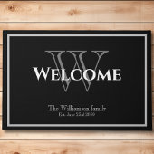 Moderne Monogram Script Name Chic Wedding Willkomm Fußmatte