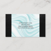 Moderne Monogram Seidendrapery | Schwarzleder Visitenkarte (Rückseite)