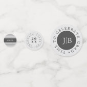 Moderne Monogram Silver Gray Graduation Party Konfetti (Vorderseiten)
