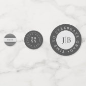 Moderne Monogram Silver Gray Graduation Party Konfetti (Rückseiten)