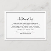 Moderne Monogram Simple Elegante Wedding Begleitkarte (Vorderseite)