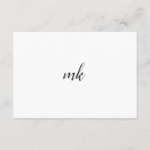 Moderne Monogram Simple Elegante Wedding Begleitkarte (Rückseite)