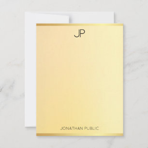 Moderne Monogram Simple Gold Look Elegante Vorlage