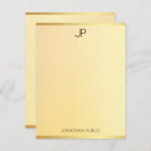 Moderne Monogram Simple Gold Look Elegante Vorlage (Vorne/Hinten)