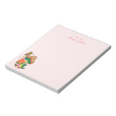 Moderne Monogram Simple Stylish Retro Mushrooms Notizblock (Rotiert)