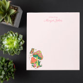 Moderne Monogram Simple Stylish Retro Mushrooms Notizblock