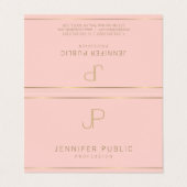 Moderne Monogram Simple Template Beruflich Chic Visitenkarten (Außenseite Aufgefaltet)