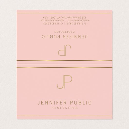 Moderne Monogram Simple Template Beruflich Chic Visitenkarten (Außenseite Aufgefaltet)