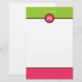 Moderne Monogram Stationery - Business oder Person Briefpapier (Vorne/Hinten)