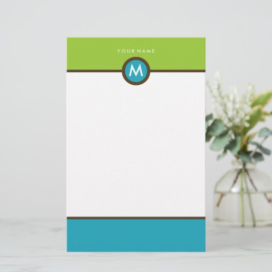 Moderne Monogram Stationery - Business oder Person Briefpapier (Stehend Vorderseite)