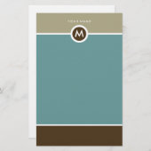 Moderne Monogram Stationery - Business oder Person Briefpapier (Vorne/Hinten)
