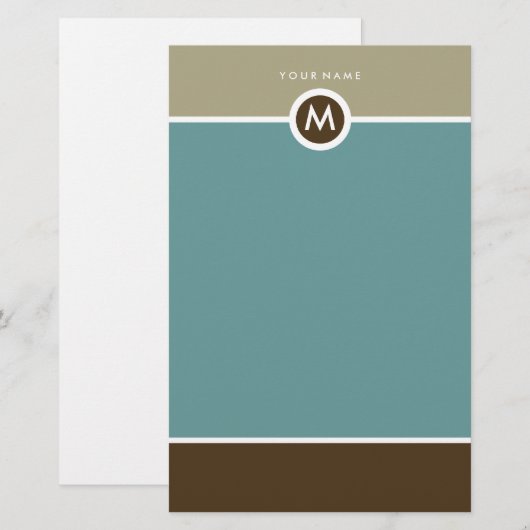 Moderne Monogram Stationery - Business oder Person Briefpapier (Vorne/Hinten)