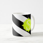 Moderne Monogram Strip Coffee Tasse (VorderseiteRechts)