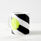 Moderne Monogram Strip Coffee Tasse (Vorderseite Links)