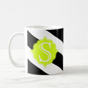 Moderne Monogram Strip Coffee Tasse
