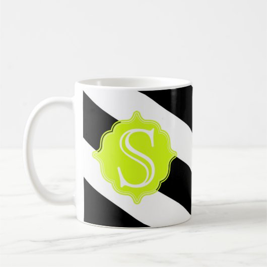 Moderne Monogram Strip Coffee Tasse (Links)