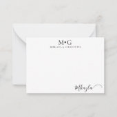Moderne Monogram Stylish Script Custom Mitteilungskarte (Vorderseite)