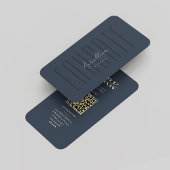 Moderne Monogram Teacher Bildung Dark Blue Gold Visitenkarte