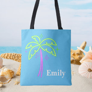 Moderne Monogram Trendy Palm Tree Niedlich Tasche