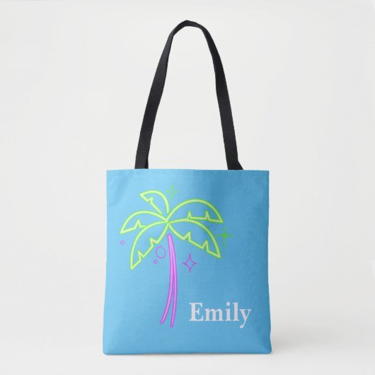 Moderne Monogram Trendy Palm Tree Niedlich Tasche (Vorderseite)