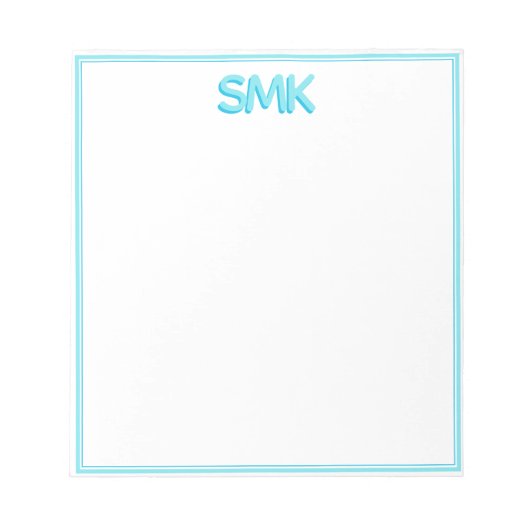 Moderne Monogram Trendy Shadow Initials Stilvoll n Notizblock (Vorderseite)