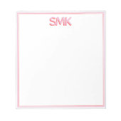 Moderne Monogram Trendy Shadow Initials Stilvoll Notizblock (Vorderseite)