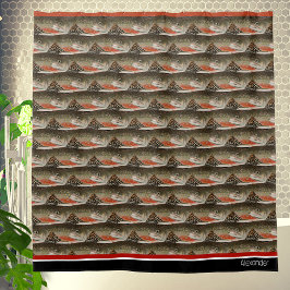 Moderne Monogram Trout Fish Design Schwarz-weiße R Duschvorhang