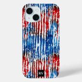 Moderne Monogram USA US Flagge Case-Mate iPhone Hülle (Rückseite)