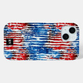Moderne Monogram USA US Flagge Case-Mate iPhone Hülle (Rückseite (Horizontal))