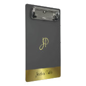 Moderne Monogram Vorlage Elegant Metallic Gold Mini Klemmbrett (Schrägansicht)