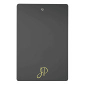 Moderne Monogram Vorlage Elegant Metallic Gold Mini Klemmbrett (Rückseite)