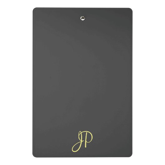 Moderne Monogram Vorlage Elegant Metallic Gold Mini Klemmbrett (Rückseite)