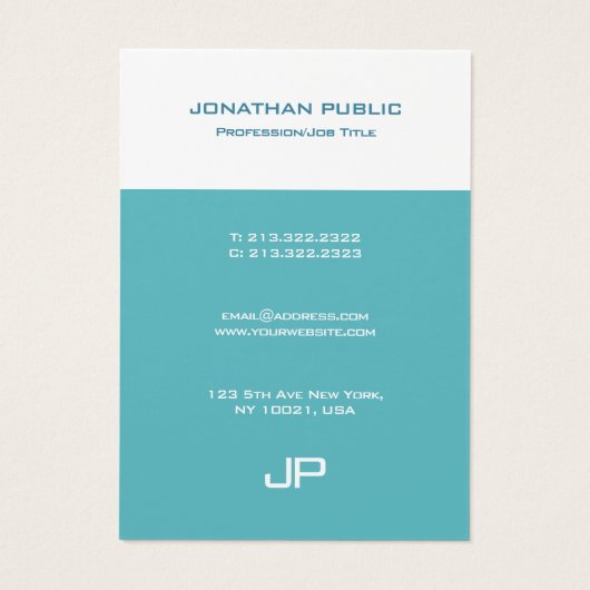 Moderne Monogram Vorlage Elegante Farben trendy (Rückseite)