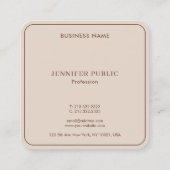 Moderne Monogram Vorlage Luxus Elegante Terracotta Quadratische Visitenkarte (Rückseite)