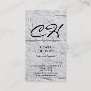 Moderne Monogram Wall Brick Design Business Card Visitenkarte
