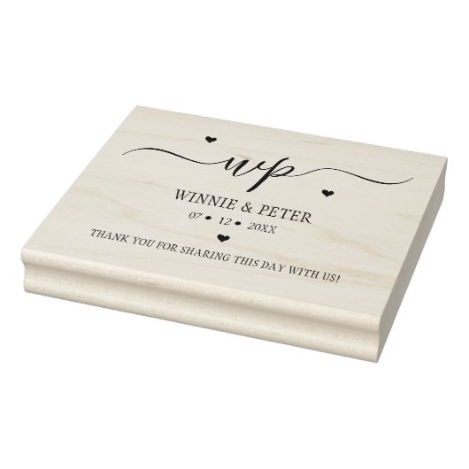 Moderne Monogram Wedding Custom Gummistempel (Stempel)